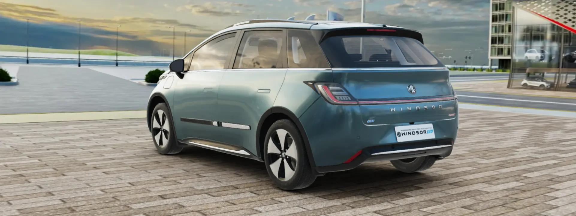 Morris Garages Windsor EV Rear Left Three Quarter View Morris Garages Windsor EV Rear Left Three Quarter View