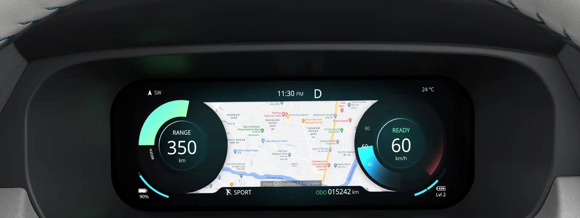 Tata Punch EV Instrument Cluster Tata Punch EV Instrument Cluster