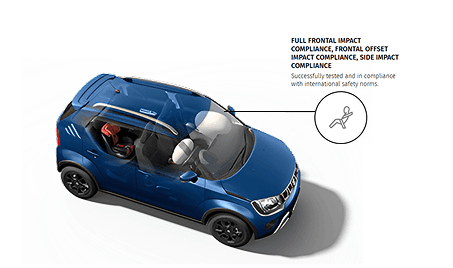 Full frontal impact compliance, frontal offset impact compliance, side impact compliance